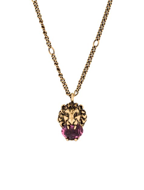 gucci lion head necklace|gucci lion necklace for sale.